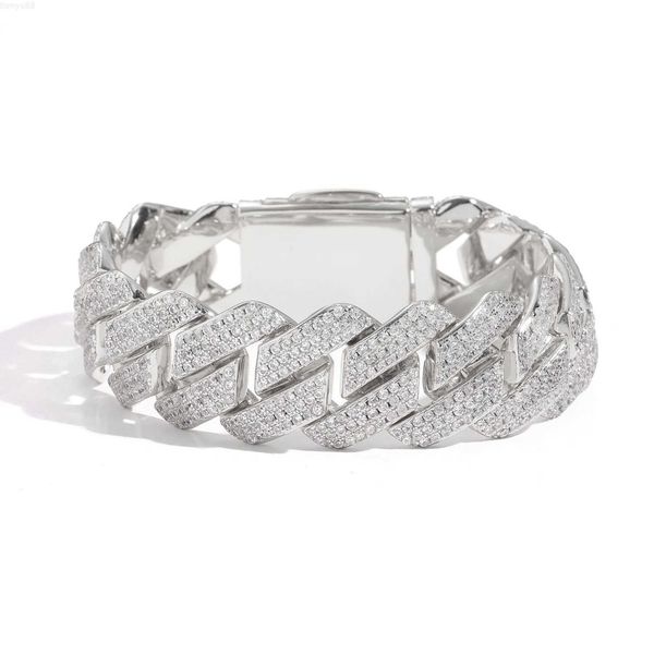 

wholesale bling 3mm width cuban chain silver moissanite cuban chain bracelet