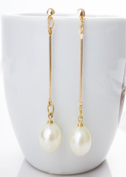 

women temperament long fringed pendant earrings ladies 925 needles gold alloy pearl jewelry earrings wedding party accessories ear4437728, Golden;silver