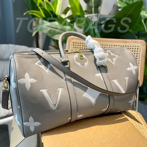

designer duffel bag travel fashion luxury men's luggage gentleman's travel bag leather handbag large capacity carry luggage bag