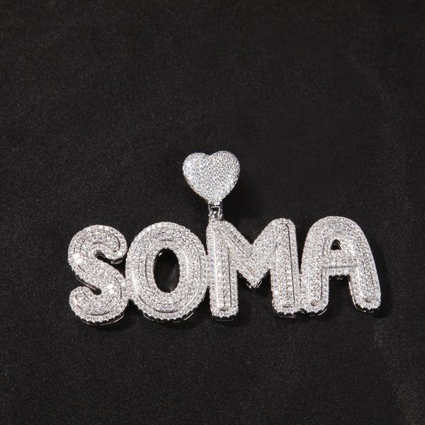 

new creative love button full diamond letter pendant necklace personality fashion 26 english alphabet hip-hop pendant (special products are, Silver