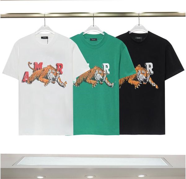 

fashion summer fashion am pattern brand printed cotton double yarn short sleeve t-shirt for men and women anti-shrink anti-wrinkle quick dry, White;black