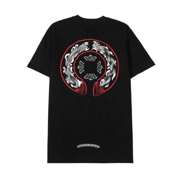 

classics men's luxury t shirt brand ch t-shirts designers men women tees fashion horseshoe sanskrit cross print cotton t-shirt casual, White;black