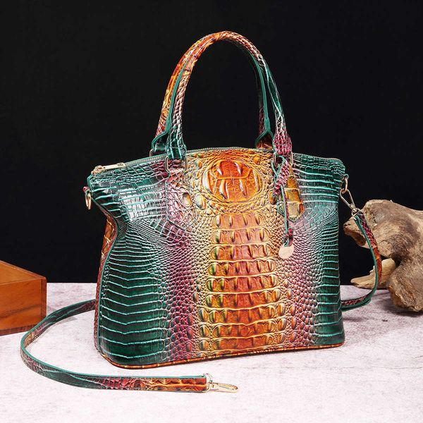

new portable cross bag multicolor crocodile pattern brahman