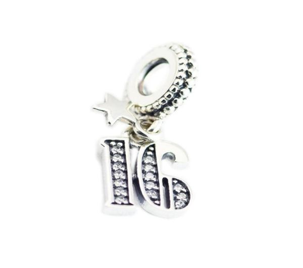 

16 birthday charms number dangle 925 sterling silver fits original style bracelet 797261cz h811042356613061, Bronze;silver