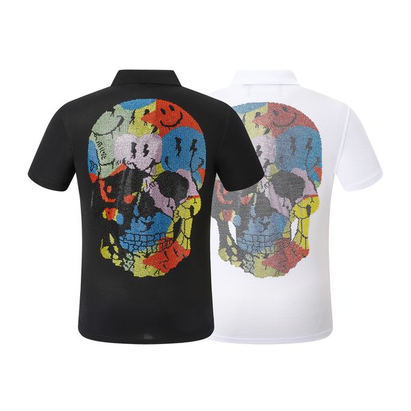 

pleinxplein design men's t-shirts summer leisure polo shirt plein t-shirt pp cotton slim bear pattern short sleeve fashion pp9021, White;black