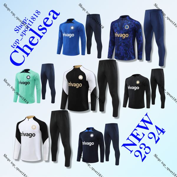

23 24 soccer training suit ziyech cfc half zipper football tracksuit kante pulisic mount havertz sterling jorginho set survetement, Black