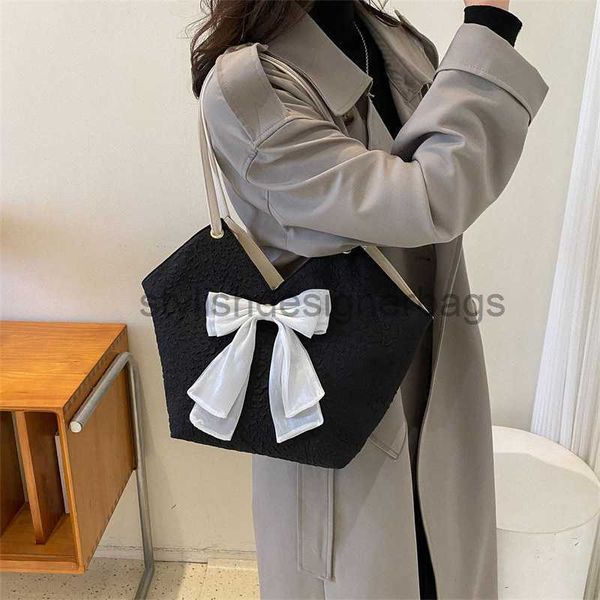 

shoulder bags korean version handbag for women 2023 new niche pleated bow tote bag with large capacity casual bag cute shoulder bagstylishde