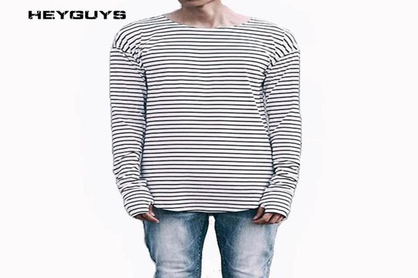 

heyguys striped tshirts men long sleeve arc type hem high street wear man winter soldier length t shirts new fashion 176037798984, White;black