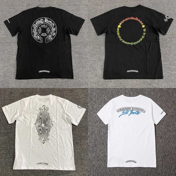 

luxury classics men's t shirt brandch t-shirts designers men women tees fashion horseshoe sanskrit cross print cotton t-shirt casual s, White;black