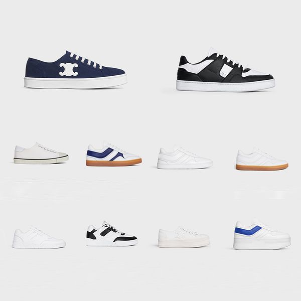 

trainer low lace-up sneaker in calfskin optic white ct-07 men and women casual shoes platform shoes low-shoes black white blue sze 36-44