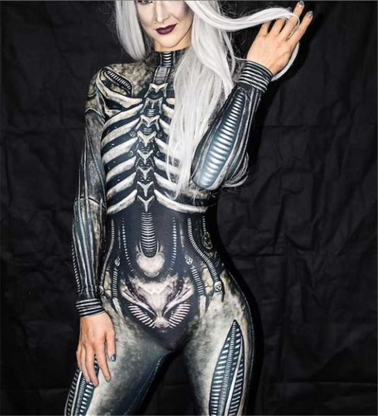 

theme costume 2022 multicolor halloween horror multicolor women play clothes butterfly skeleton print bodysuit vintage horror jumpsuit l2308, Black;red