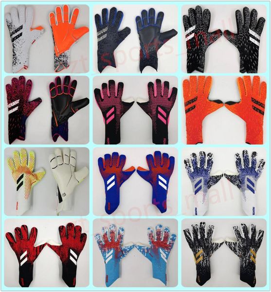 

new goalkeeper gloves finger protection professional men football gloves adults kids thicker goalie soccer glove9304773, Black