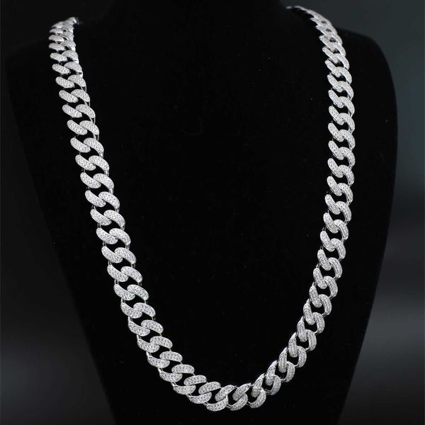 

wholesale 925 sterling silver bracelet diamond necklace hip hopmiami cuban link chain necklace women