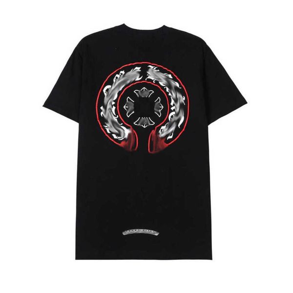 

men's classics luxury t shirt brand ch t-shirts designers men women tees fashion horseshoe sanskrit cross print cotton t-shirt casual, White;black