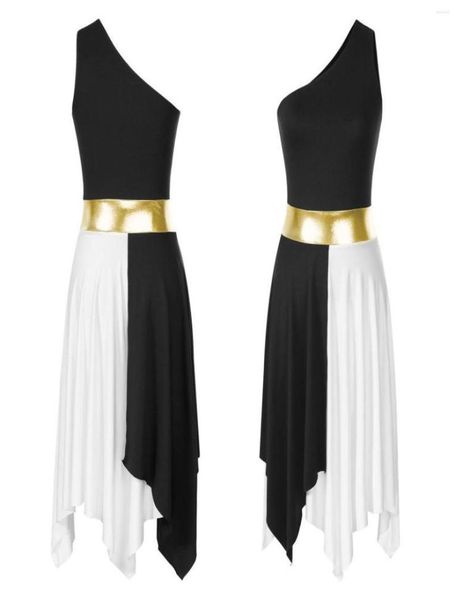 

stage wear women039s asymmetrical praise dance dress tunic sleeveless color block liturgical worship performance ballet3645710, Black;red