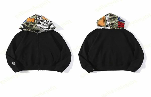 

2023 mens hoodie designer hoodies color stitching fake zipper pattern women sweatshirts reverse the letters sweaters tie dye hoody hoodys m-, Black