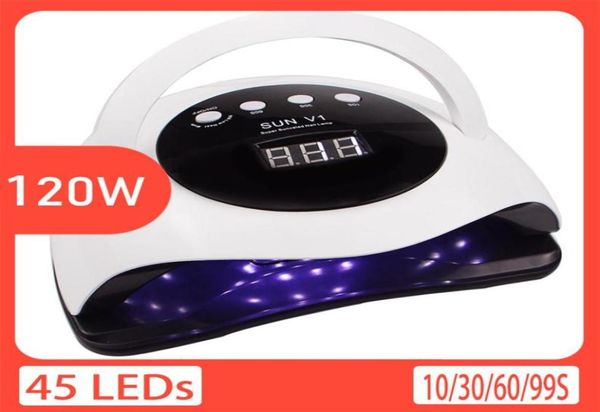 

120w led nail dryer 45pcs uv lamp heads automatic sensor switch timing function curing all gel nail dry light215h1236423