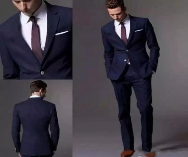 

custom made dark navy men suit 2018 fashion groom suit wedding suits for men slim fit groom tuxedos for manjacketpants9615861, Black;gray