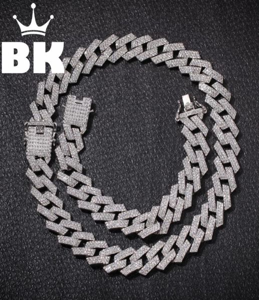 

new color 20mm cuban link chains necklace fashion hiphop jewelry 3 row rhinestones iced out necklaces for men t2001132135413, Silver
