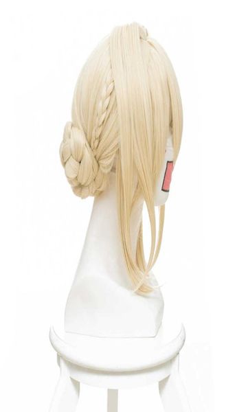

violet evergarden ponytail braid buns blonde heat resistant hair peluca anime cosplay costume wig wig cap9714848, Black