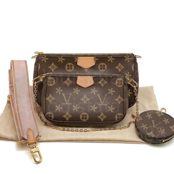 

designer bag crossbody bag women 3pcs/set multi pochette genuine leather designer messenger mini pochettes shoulder bags purses with box
