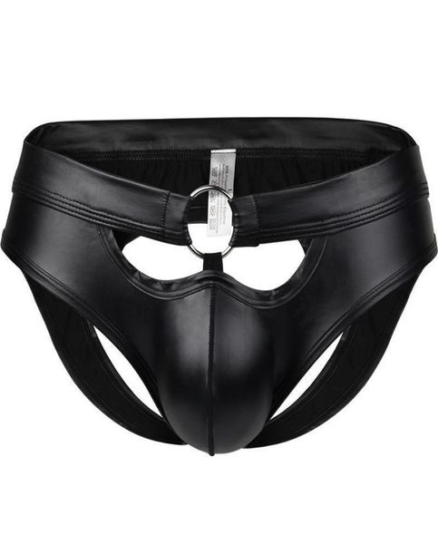 

underpants men039s imitation patent leather briefs with hollow back and hipopening trendy bodybuilding youth briefs5361060, Black;white