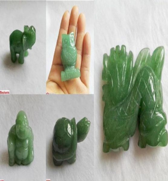 

5 style asian natural green jade carved tortoise dragon owl jewelry gift chirstmas72205713280705, Black;white