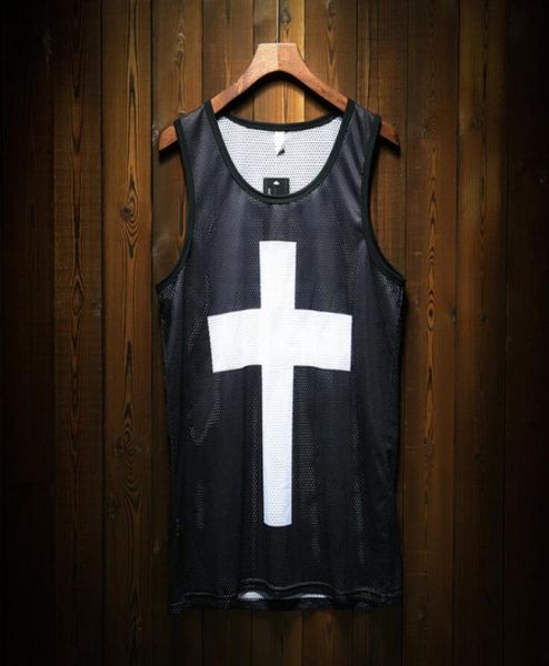

man sleeveless fast dry hiphop fitness vest gym sports running tank 5485376, White;black