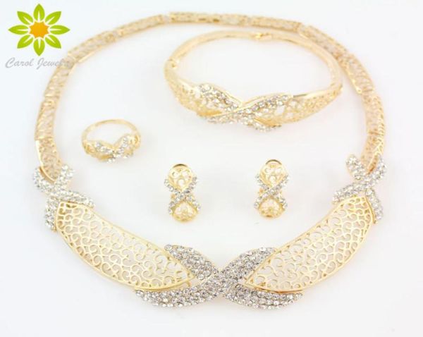 

new charms fashion new arrival african costume women wedding 18k gold plated crystal jewelry sets 9839107, Slivery;golden