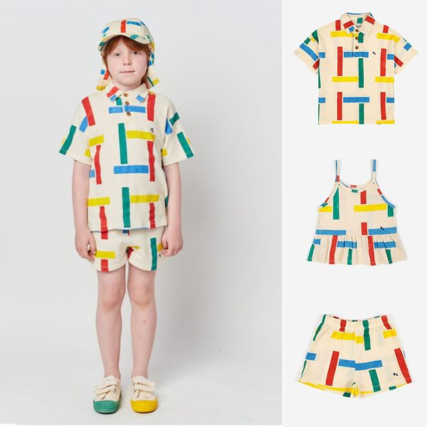 

clothing sets summer boy girl stripe t-shirt girl student stripe dress kid shorts lovely children's suit bobo beige children's sui, White
