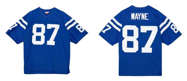

stitched football jersey 87 reggie wayne 2006 mitchell & ness retro rugby jerseys men women youth s-6xl