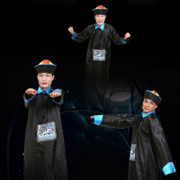

theme costume zombie come halloween come horror thriller official uniform qing dynasty come role play l230804, Black;red