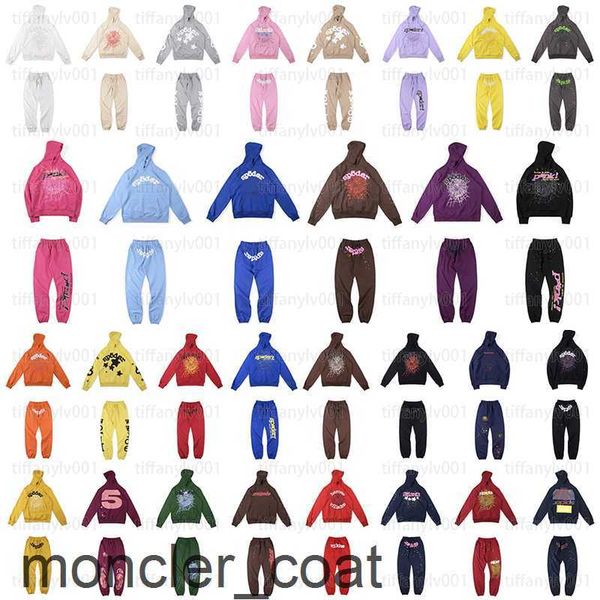 

designer mens sp5der hoodie and pants tracksuit young thug spider hoodies womens sweatshirts web printed 555555 graphic y2k hoodies track su, Black