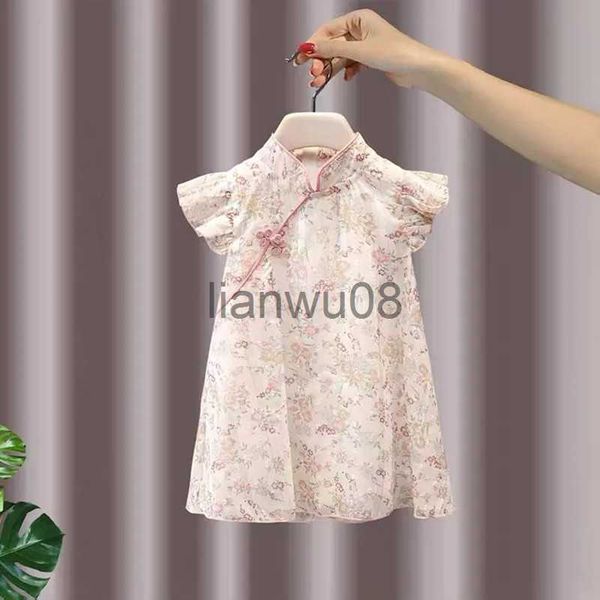 

girl's dresses girls baby dress summer new children's chinese style hanfu little girl baby princess dress cheongsam 06years x0806, Red;yellow