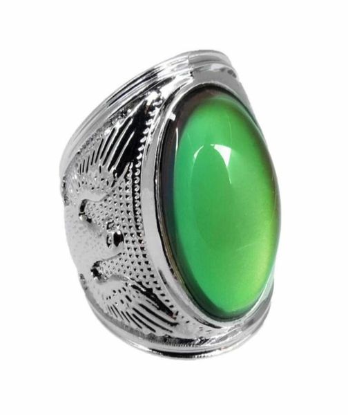 

mood ring vintage ellipse crystal eagle color changing rings9620487, Silver