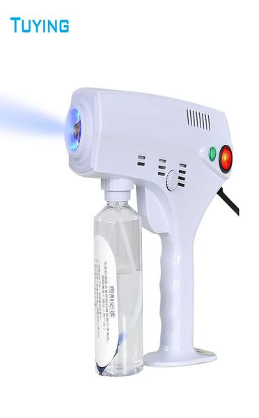 

2020 portable nano sterilizer steam gun blue ray hair nano spray guns for disinfection and hair moisturizing home use dhl 1947269