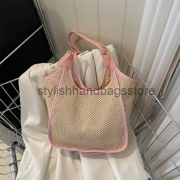 

shoulder large capacity fashion woven bucket 2023 summer new western leisure straw one underarm tote bagstylishhandbagsstorestylishhandbagss