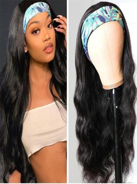 

18 inch kinky curly headband wigs brazilian scarf human for black women no glue sew in15013542