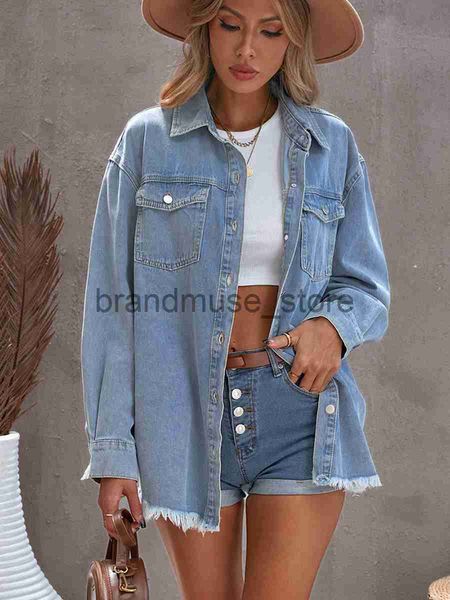 

women's jackets women denim jacket british style loose turn down collar femme casual classic jeans colthes autumn all-match outwear coa, Black;brown