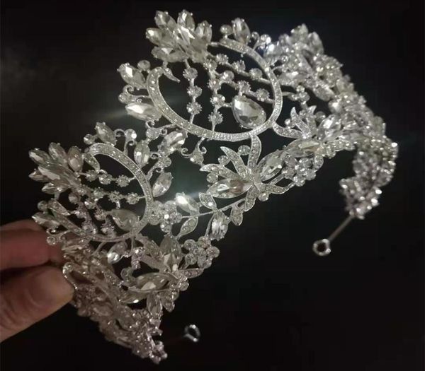 

new luxury crystals bridal crowns jade tiaras wedding jewelleries birthday party princess crown hair decors jewels brides jewelry2121464, Silver