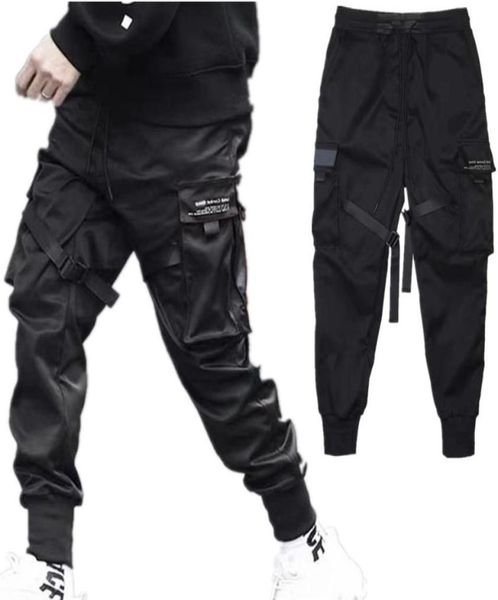 

hip hop boy multipocket elastic waist design harem pant men streetwear punk casual trousers jogger male dancing black pant 2011108052383