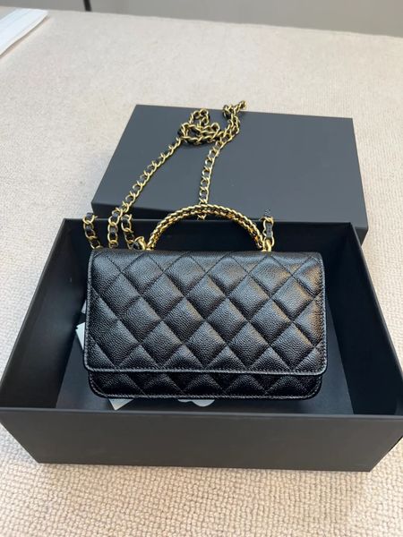 

10a super quality real leather caviar lambskin zipper mini woc shoulder bag luxurys designers bag classic crossbody women plaid hangbag clut