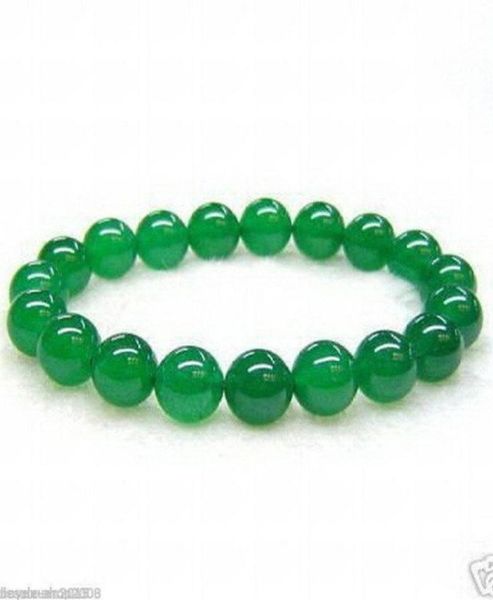 

genuine asia natural green jade 6mm18mm beads elastic jewelry bracelet313g9407522, Black