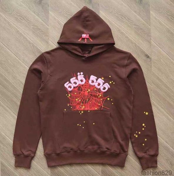 

men's hoodies sweatshirts designer pullover spider sp5der young streetwear thug 555 angel hoody men women 11 web hooded printing, Black
