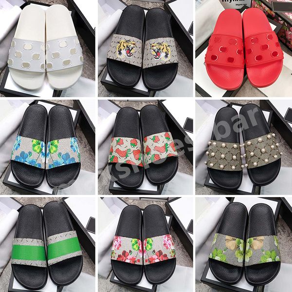 

designer men women sandals with correct flower box dust bag shoes snake print slide summer wide flat sandal slipper size 35-48 big size 48 m