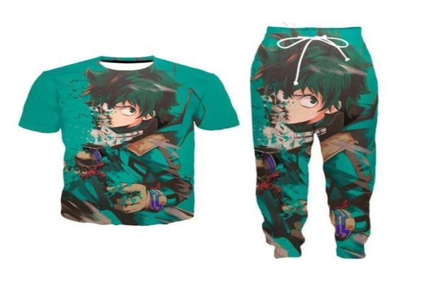 

new fashion womenmens anmie my hero academia funny 3d print tshirt jogger pants casusal tracksuit sets3578193, White;black