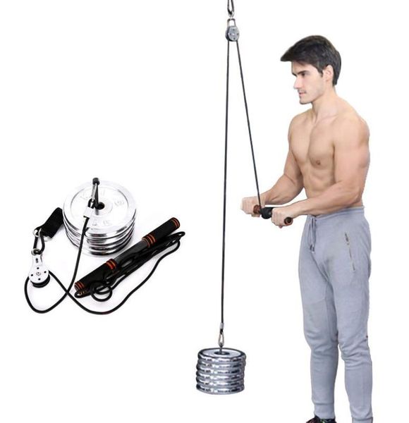 

pull down fitness trainer accessories pulley gym equipment for home workout fitness weights sport exercise musculation training3282318
