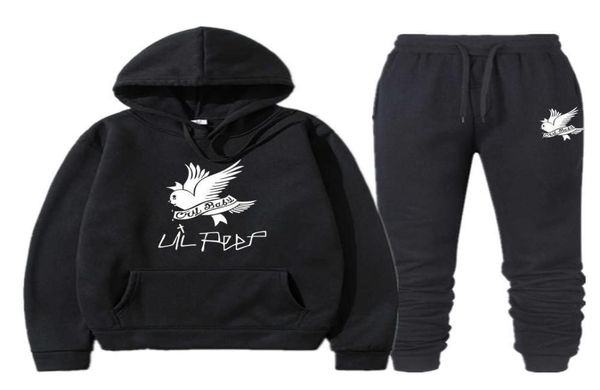 

sets tracksuit men hooded sweatshirt sportswear lil peep autumn winter suit hoodies 2 piece sweatshirt sweatpants casual set x06108780921, Gray