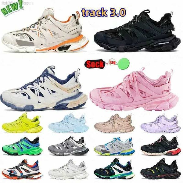 

luxury brand designer men women casual shoes track 3 3.0 triple white black sneakers tess.s. leather trainer nylon printed platform trainers