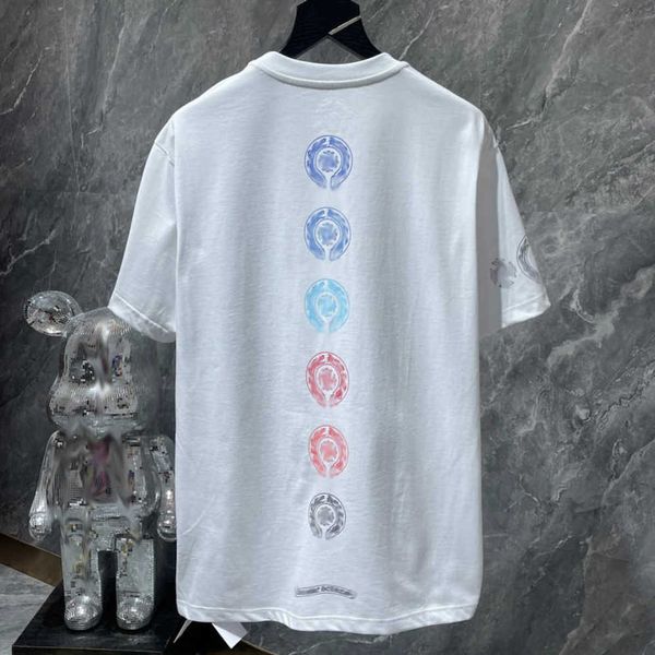 

men's fashion luxury t shirt brand ch t-shirts designers men women tees horseshoe sanskrit cross print classics cotton t-shirt casual, White;black